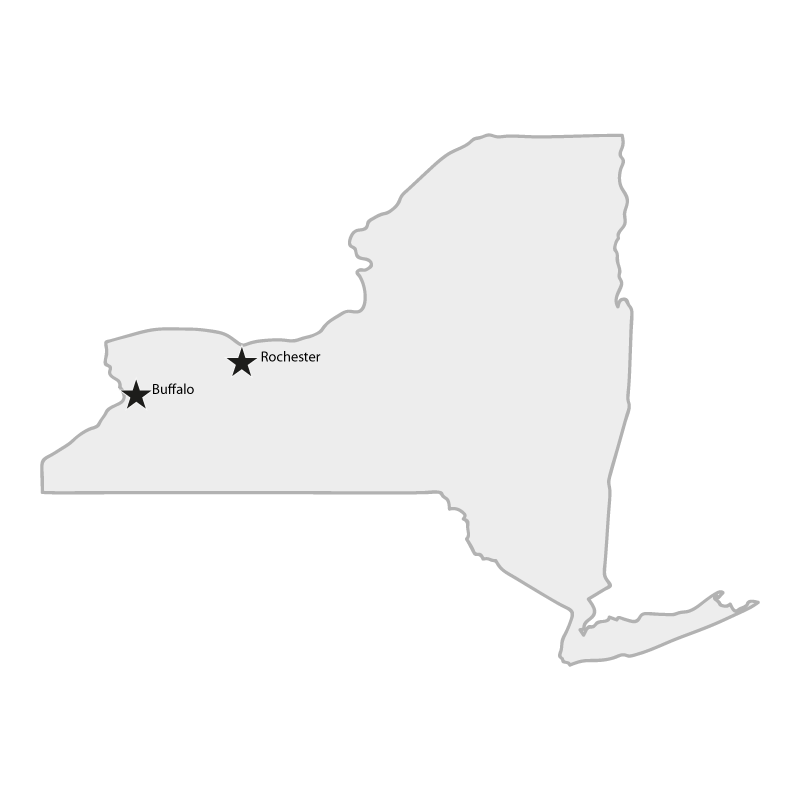 NYState NY State Map Buffalo and Rochester